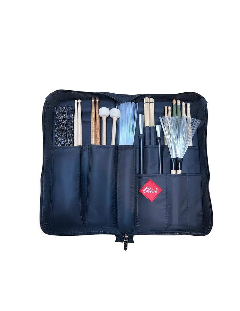 OLIVE Drum Stick Bag I Multiple Compartments I Convenient Carrying Options I Portable Drum Stick Storage Hanging Bag - Image 2