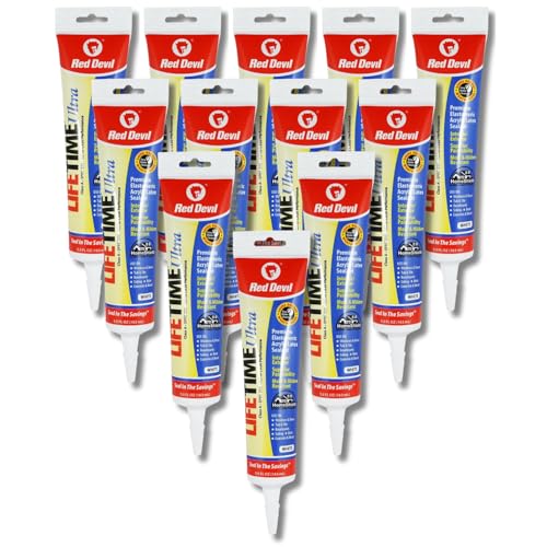 Red Devil 0775 Lifetime Ultra Premium Elastomeric Acrylic Latex Sealant, White, 5.5 oz, Pack of 12 - Image 1