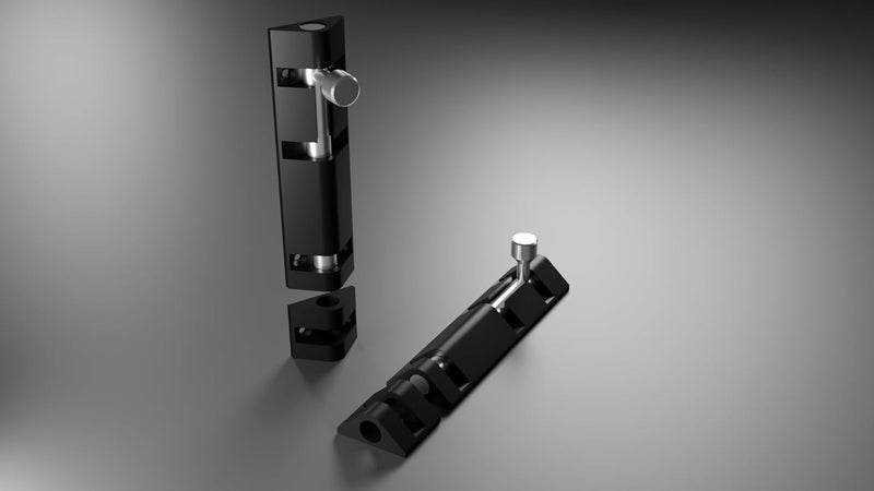 Atlantic Triangle Tower Bolt 12 inch Tower Bolt for Main Door and Bathroom Door Latch for Bedroom Tower Bolt for Home Offices Doors Windows Easy to Fit Black Finish Pack of 2 Pcs - Image 2
