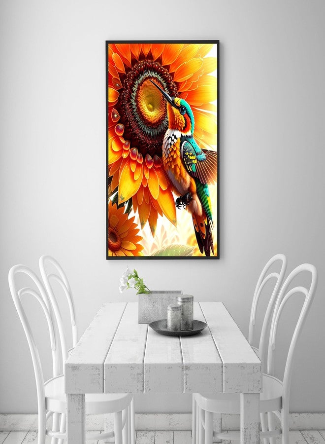 KINPLUB Hummingbird Diamond Painting Kits for Adults, 5D Bird Sunflower Diamond Art Kits for Beginners, DIY Full Round Drill Paint with Diamonds Dots Gem Art, Home Wall Decor 12 x 16 Inch - Image 3