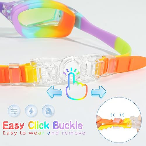 Freela Kids Swim Goggles, 2 Packs Swimming Goggles for Kids 3-14, Boys Girls Swim Goggles Anti Fog UV Protection No Leaking - Image 5