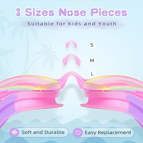 Freela Kids Swim Goggles, 2 Packs Swimming Goggles for Kids 3-14, Boys Girls Swim Goggles Anti Fog UV Protection No Leaking - Image 3