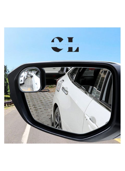 2 Pieces 360° Adjustable Blind Spot Mirror Convex With High Definition Wide Angle Rear View for All Vehicles