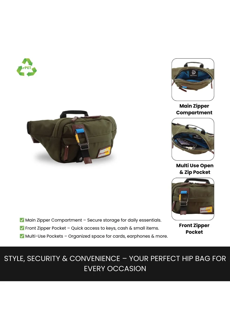 Discovery Discovery ICON  Waist Bag Khaki, Hip Bag With Adjustable Strap, RFID Pocket, Suitable For Travel, Outdoors, Gym, Hiking For Men And Women