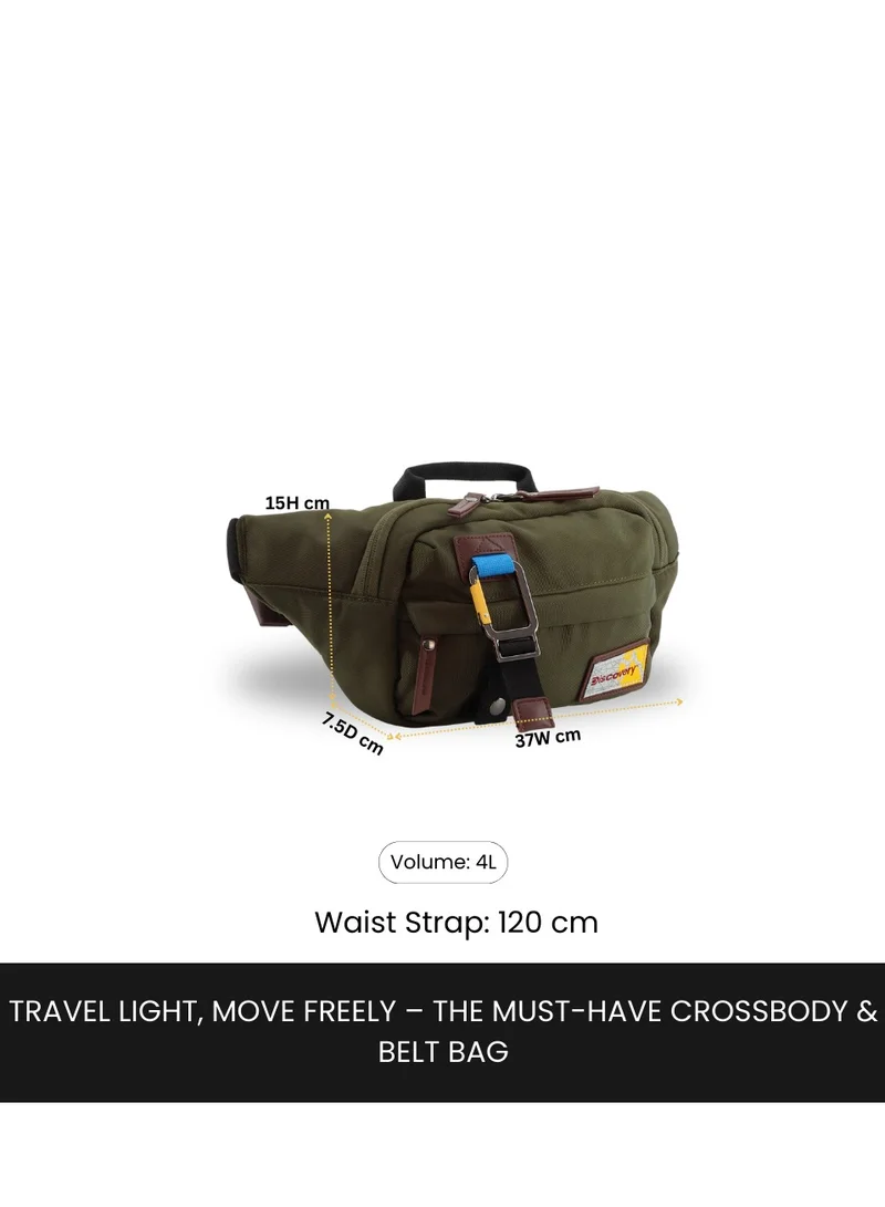 Discovery Discovery ICON  Waist Bag Khaki, Hip Bag With Adjustable Strap, RFID Pocket, Suitable For Travel, Outdoors, Gym, Hiking For Men And Women