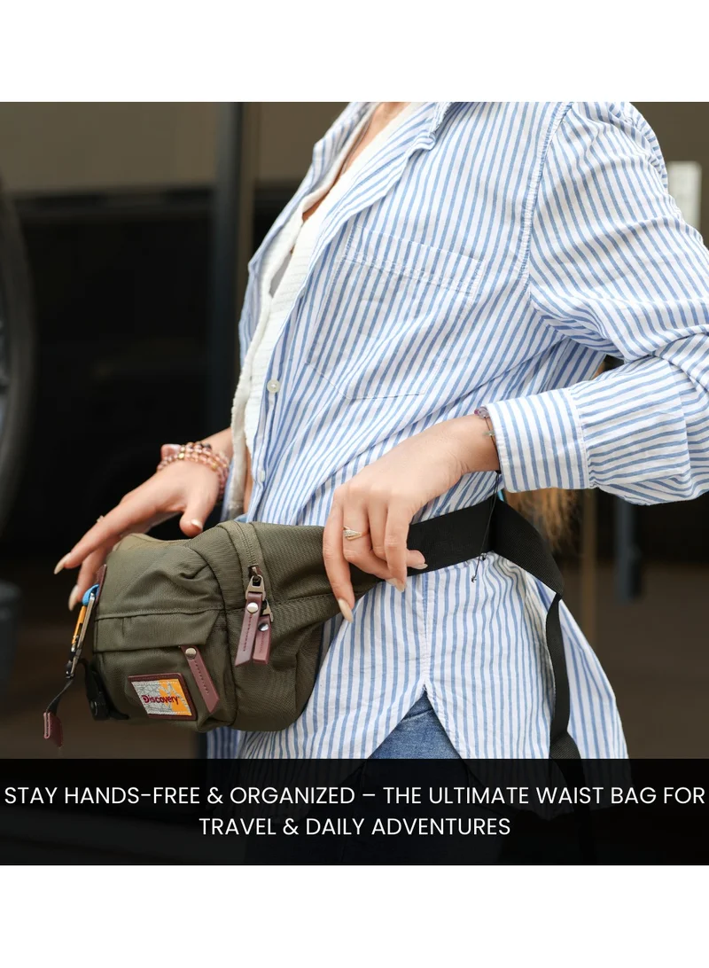 Discovery Discovery ICON  Waist Bag Khaki, Hip Bag With Adjustable Strap, RFID Pocket, Suitable For Travel, Outdoors, Gym, Hiking For Men And Women