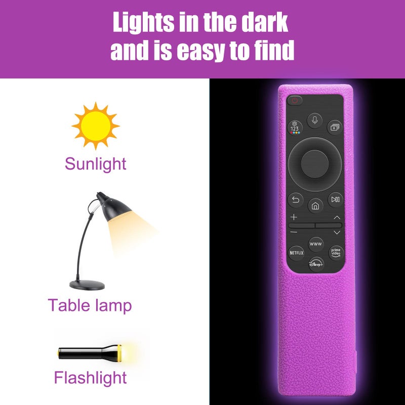 BE Beautiful Earth Silicone Remote Cover for Samsung Smart TV Solar Cell Remote 2021-2022 (2-Pack) - Glow-in-Dark Anti-Slip Protective Case | Compatible with BN59-01357/BN59-01385/BN59-01265A - Image 4