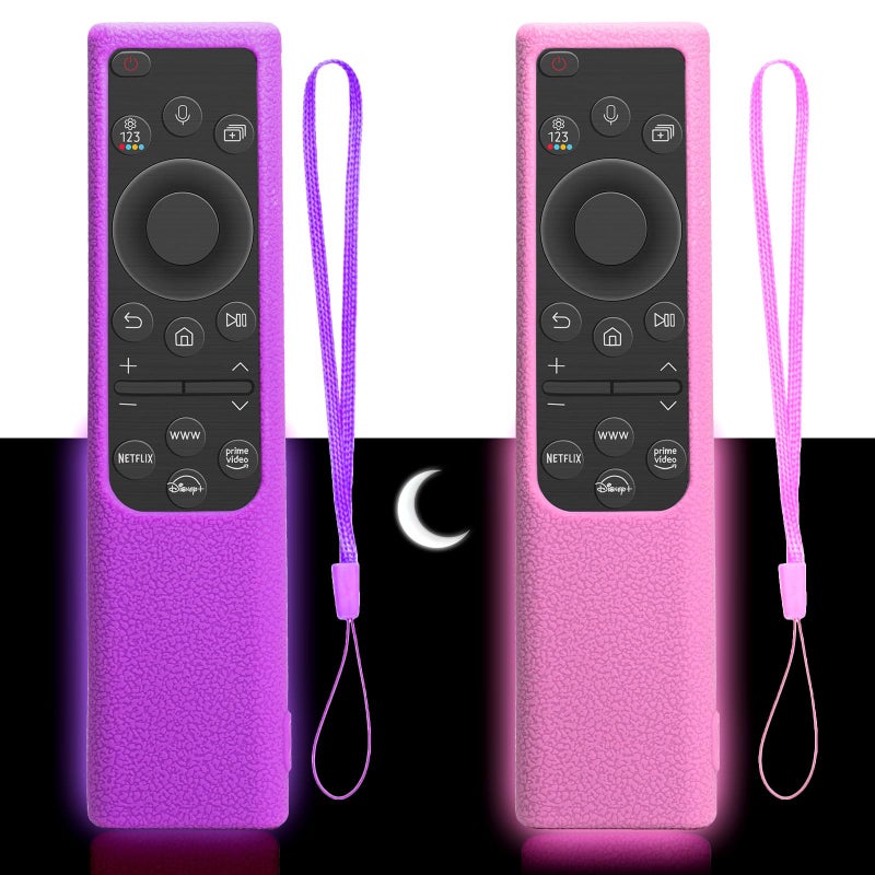 BE Beautiful Earth Silicone Remote Cover for Samsung Smart TV Solar Cell Remote 2021-2022 (2-Pack) - Glow-in-Dark Anti-Slip Protective Case | Compatible with BN59-01357/BN59-01385/BN59-01265A - Image 1