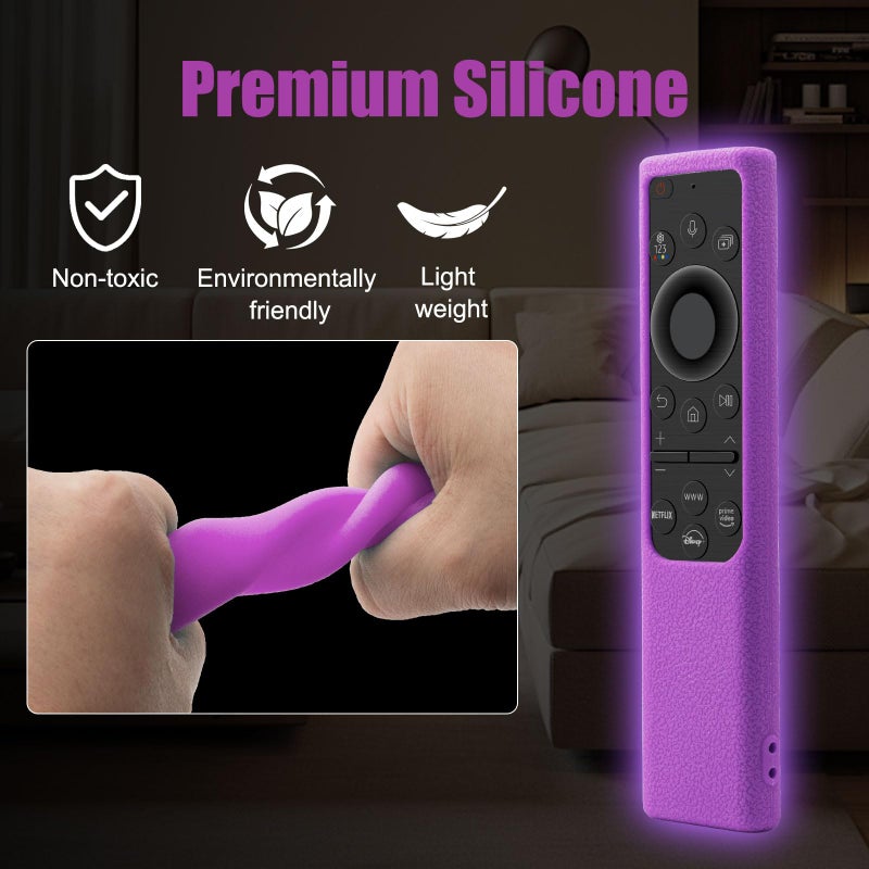 BE Beautiful Earth Silicone Remote Cover for Samsung Smart TV Solar Cell Remote 2021-2022 (2-Pack) - Glow-in-Dark Anti-Slip Protective Case | Compatible with BN59-01357/BN59-01385/BN59-01265A - Image 3