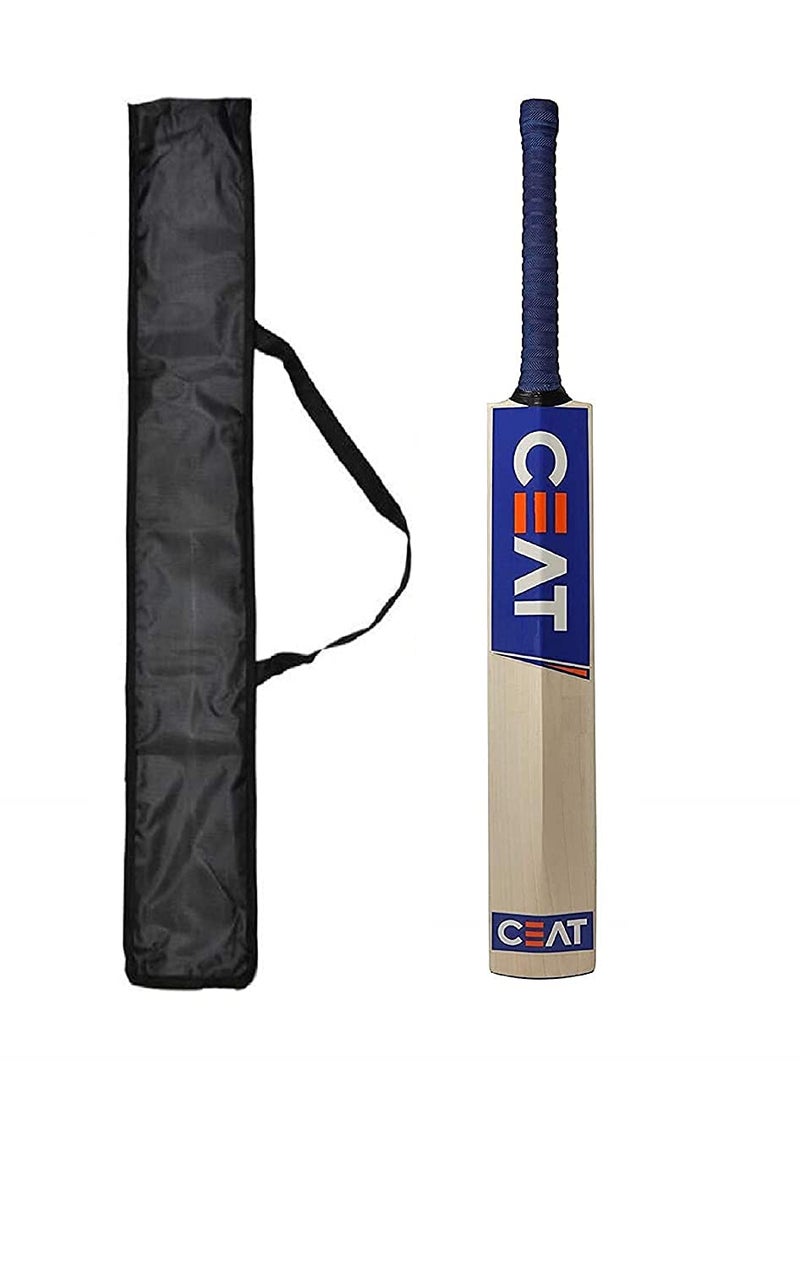 XTROKE New Solid Popular Willow Cricket Bat for All Tennis Balls (Full Size), Wood, Multicolour (Bat with Bat Cover) - Image 1
