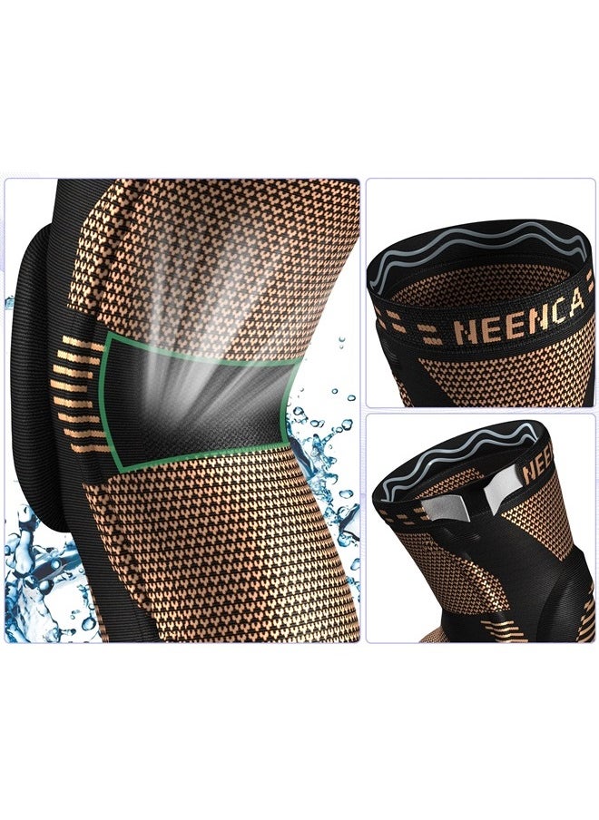 NEENCA - Copper Knee Brace for Knee Pain, Knee Support with Patella Pad & Side Stabilizers, Compression Knee Sleeve for Sport, Workout, Arthritis, ACL, Joint Pain Relief, Meniscus Tear- FSA/HSA APPROVED - Image 1