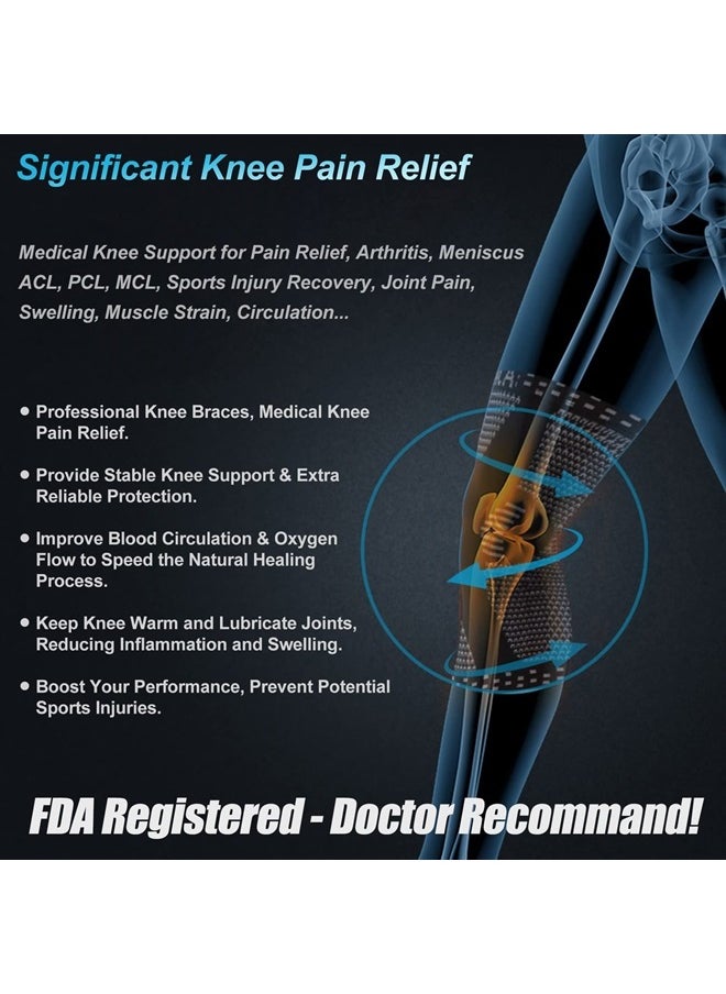 NEENCA - Copper Knee Brace for Knee Pain, Knee Support with Patella Pad & Side Stabilizers, Compression Knee Sleeve for Sport, Workout, Arthritis, ACL, Joint Pain Relief, Meniscus Tear- FSA/HSA APPROVED - Image 1