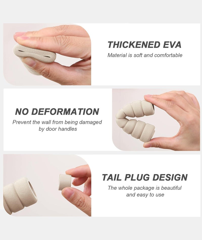 INIMAGINE 6 Pcs Door Stopper for Kids Safety,Safety Products for Home, Door Handle Protector Sponge Screw Door Handle Protective Cover Anti-Collision (Blue and White) - Image 4