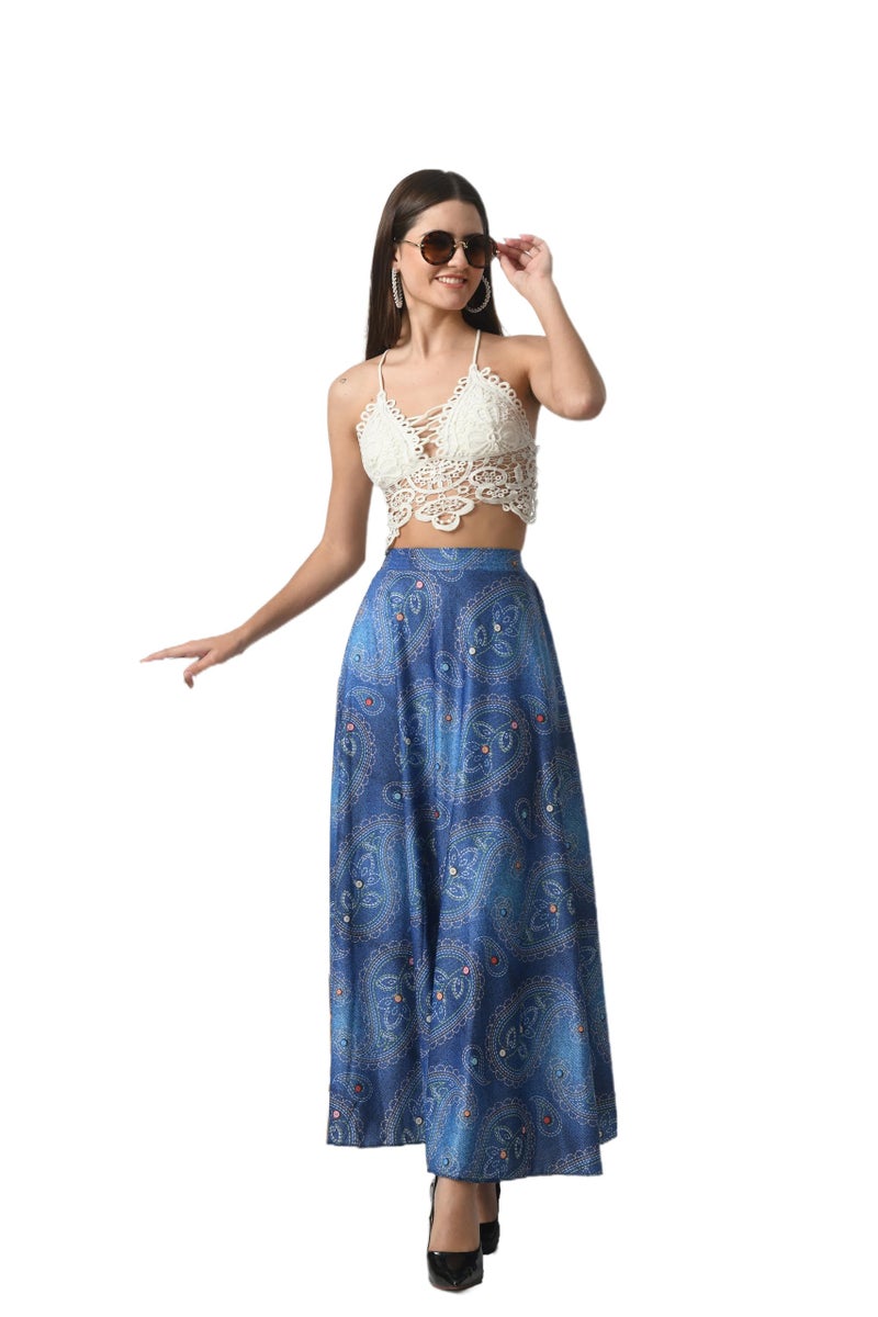 VAGISHA Printed Designer Full Long Flared Skirt for Women/Girls/Ladies | Western Skirt for Ladies & Girls - Image 1