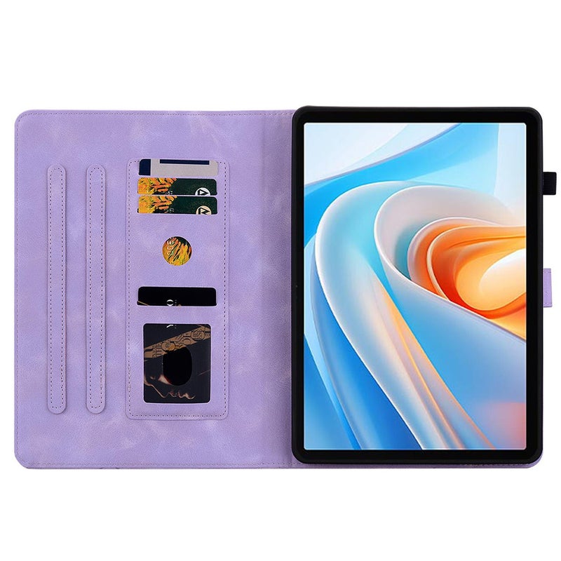 erorex For Itel Vistatab 30 Lily Embossed Leather Tablet Case(Purple) - Image 3