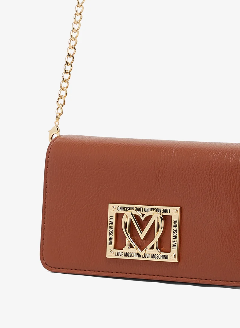 لوف موسكينو Logo Zip through chain detail crossbody