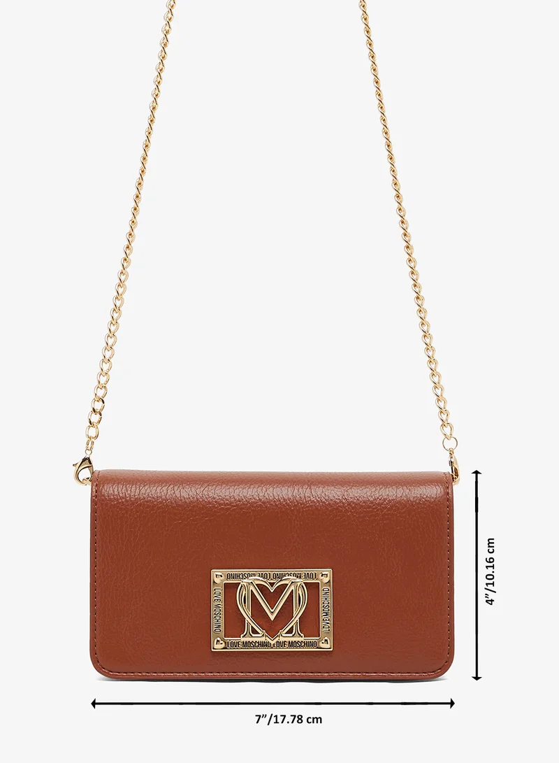 لوف موسكينو Logo Zip through chain detail crossbody