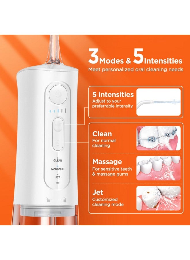 Bitvae C5 Water Dental Flosser For Teeth, Rechargeable Water Teeth Cleaner Picks, 3 Modes 5 Intensities, Ipx7 Waterproof, Water Flosser Usb Cordless Water Dental Picks For Cleaning Frost White - Image 3