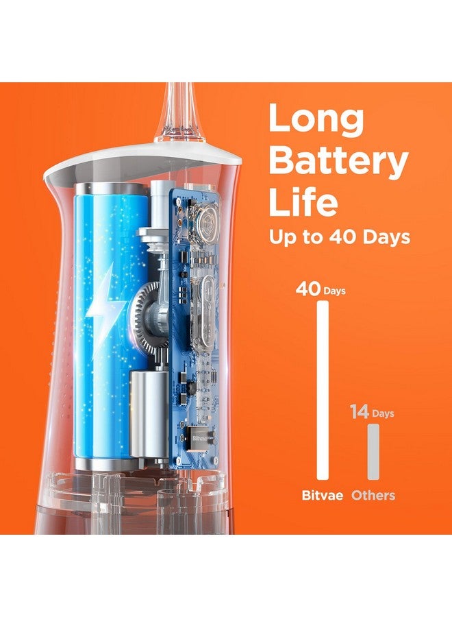 Bitvae C5 Water Dental Flosser For Teeth, Rechargeable Water Teeth Cleaner Picks, 3 Modes 5 Intensities, Ipx7 Waterproof, Water Flosser Usb Cordless Water Dental Picks For Cleaning Frost White - Image 4