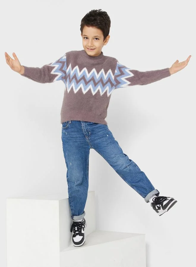 Pinata Boys Crew Neck Pattern Sweater
