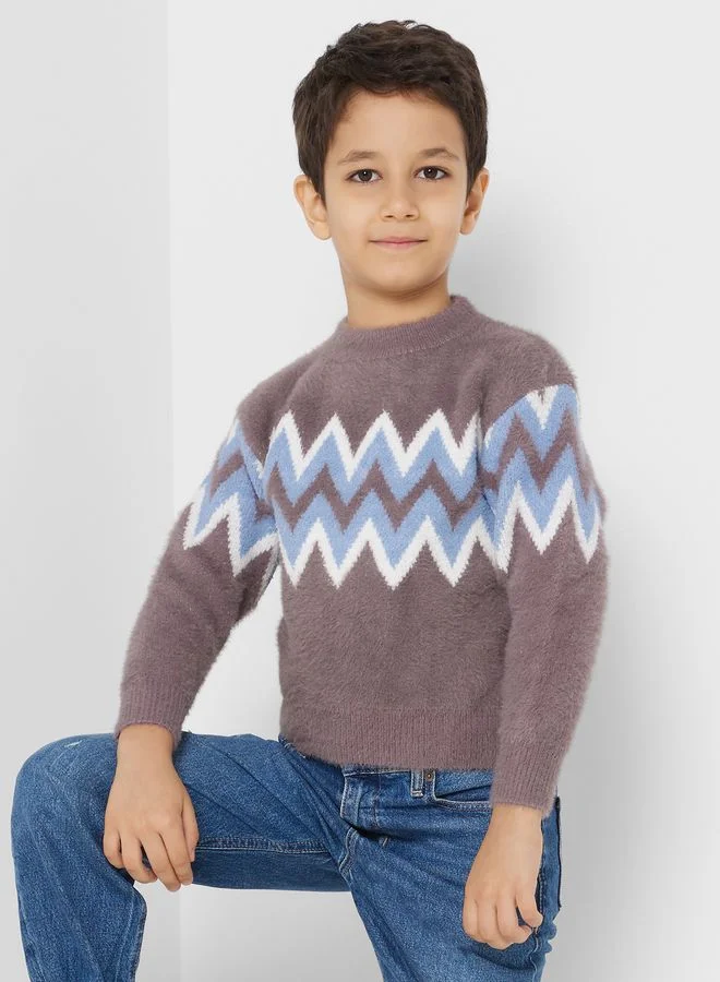 Pinata Boys Crew Neck Pattern Sweater