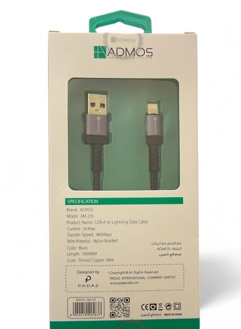 Admos High-quality, ultra-fast USB to Lightning charger cable for iPhone - Image 3