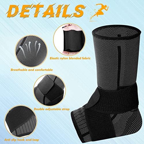 Tarpop 1 Pair Ankle Brace for Kids Compression Ankle Sleeves Adjustable Foot Support Brace Elastic Guard for Children Boys Girls Sports Running Jogging Dance Fitness Gymnastics(Black,X-Small) - Image 3