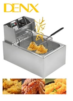 Stainless Steel 6L Deep Oil Fryer with Basket Strainer Jumbo Size Adjustable Temperature & Timer, Perfect Chicken, Shrimp, French Fries, Chips & More, Removable Oil Container - pzsku/Z49895F09192DCCDEA2BAZ/45/_/1740832979/53c9a30d-6319-4822-a0f3-9a220c1eeb78