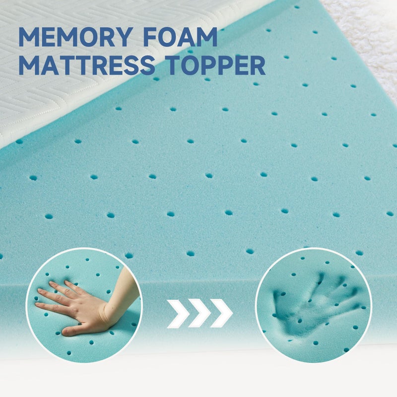 Eiayeebil 3 Inch Memory Foam Mattress Topper Queen, Memory Foam Pad with Removable & Washable Cover, Bed Topper for Back Pain, Non-Slip Ventilated Design, Queen Size - Image 5