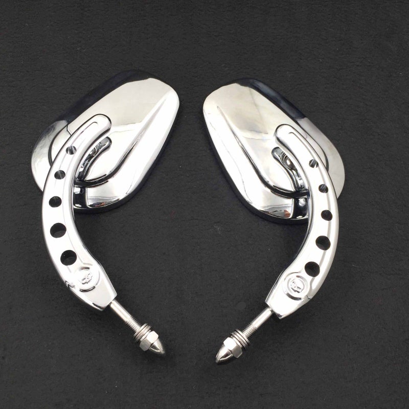 HTTMT MT398BCD Chrome Big Mirrors Compatible with 1984 and up Harley Davidson