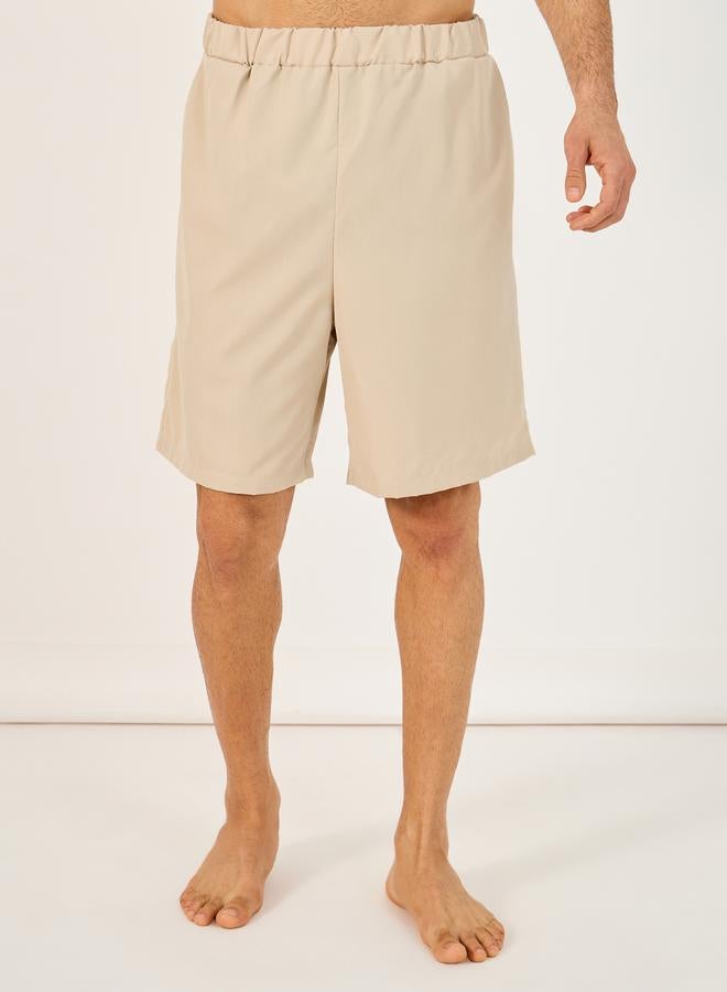 Styli Solid Woven Short Sleeve Collared Shirt and Shorts Set  - Image 4