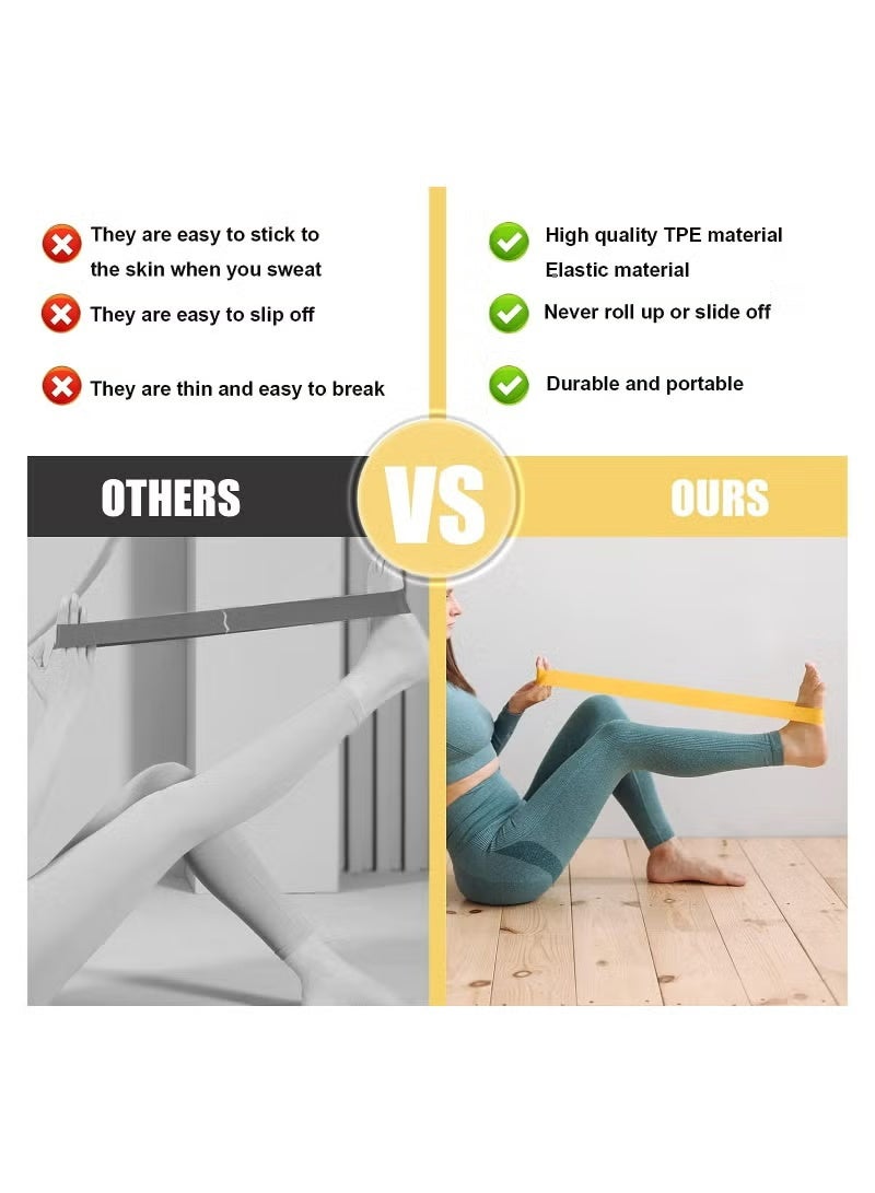 جيكومو مجموعة عصابات المقاومة ، 5 قطع أرطال متنوعة لتدريب القوة ، تمارين المقاومة ، حلقات المقاومة ، عصابات التمدد ، صالة الألعاب الرياضية ، اللياقة البدنية ، اليوغا ، تجريب ، حلقات المقاومة ، عصابات للذراع والساقين والوركين - Image 3