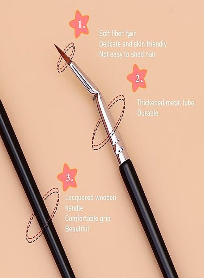 Estink Angled Brush Set, Pack of 5 Fiber Bent Brush Multifunctional Makeup Angled Brushes Cosmetic Tool for Concealer Eye Makeup Brush Tool Wedding Rooms Use - Image 5