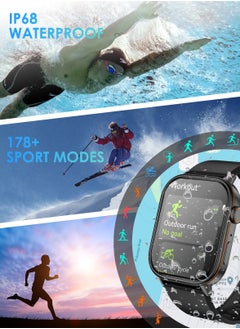 XQOOPS XQOOPS Smart Watch for Men Women, GPS Tracking, 2.01'' Touch Screen, Bluetooth Calling, 178+ Sport Modes, Swimming, Heart-Rate & Sleep Health Monitoring, AI Assistant, for Android & iPhone, Black  - Image 5