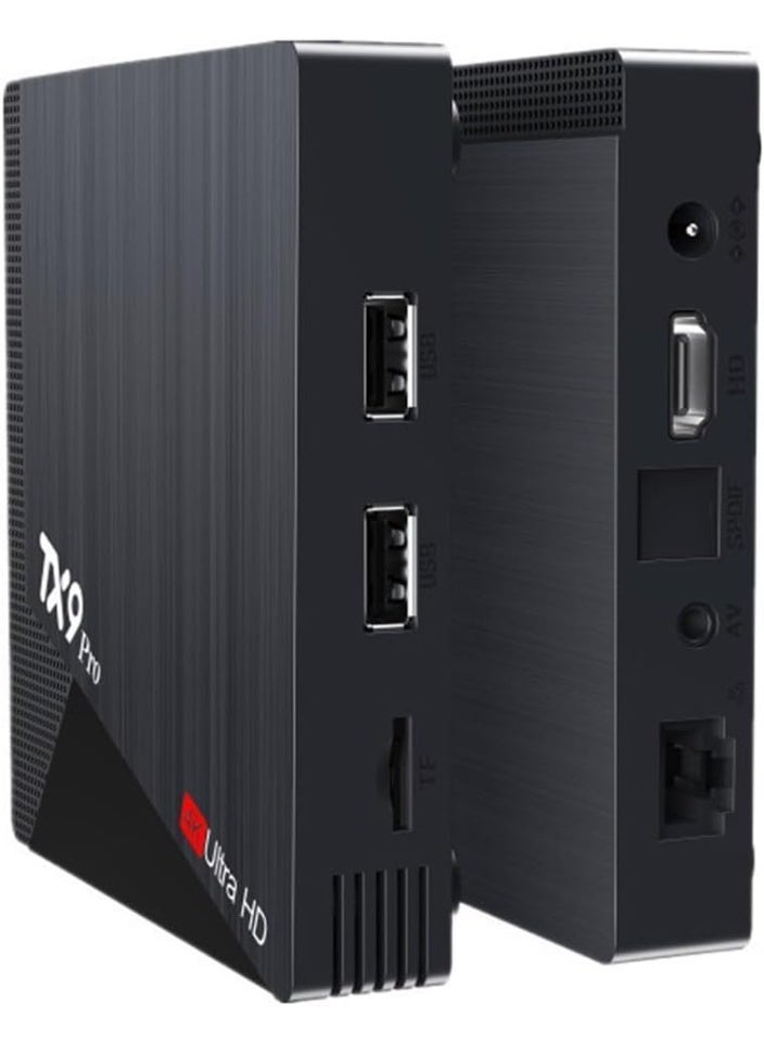 بلو فاير جهاز TX9 Pro 6K Ultra HD Smart TV Box مع 8GB RAM و128GB eMMC ومعالج رباعي النواة، يدعم ترميز H.265 والاتصال عبر الواي فاي، مشغل وسائط للتلفاز لمشاهدة الأفلام والمسلسلات والفيديوهات أونلاين، جهاز بث منزلي بتصميم مدمج مع شاشة رقمية، لون أسود - Image 5