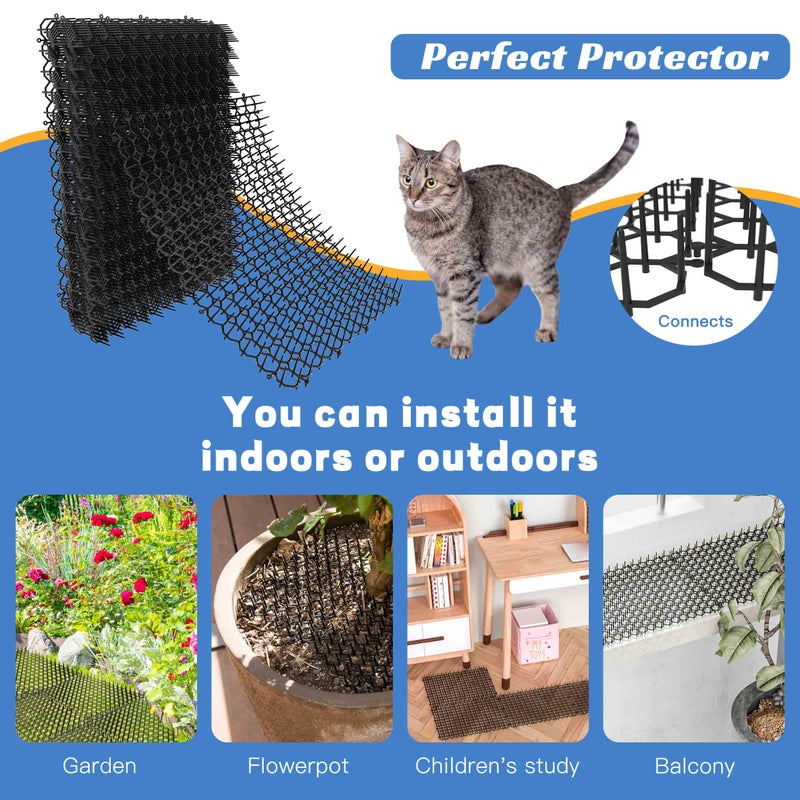 OCEANPAX 16 X 13 Inch Scat Mat for Cats, 12 Pack Cat Scat Mat with Spikes - Indoor/Outdoor Pet Deterrent Solution for Plants, Furniture, and More - Keep Cats and Dogs Away - Image 4