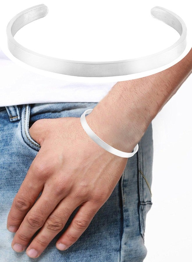 ZIVOM® Silver 316 L Surgical Stainless Steel Kada Bangle for Men - Image 3