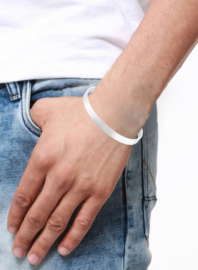 ZIVOM® Silver 316 L Surgical Stainless Steel Kada Bangle for Men - Image 2