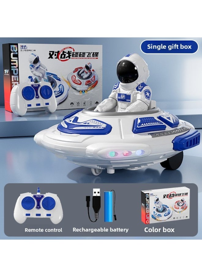 Generic Remote Control Car Boy Racing Drift Ejection Flying Saucer 2.4g Remote Control Battle Bumper Car Kidsren's Toys Wholesale-Color:Remote Control Spaceship Bumper Car [blue]-Proportion:Three Lithium Batteries  - Image 1