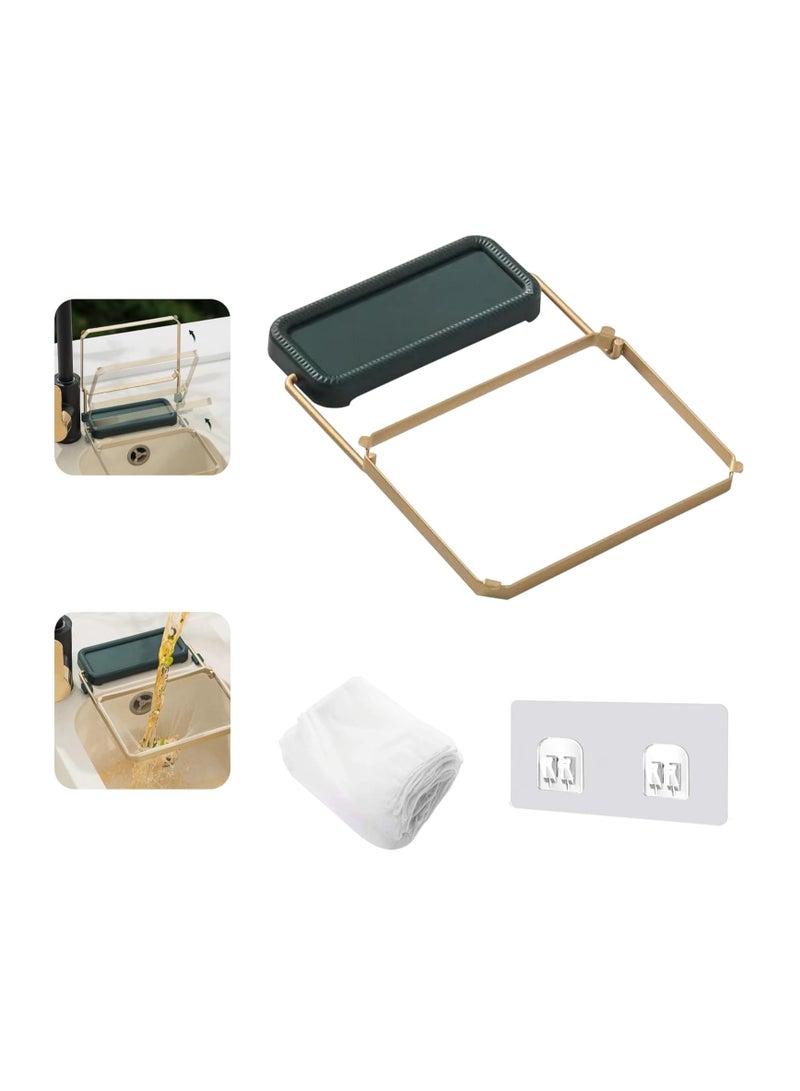 Kitchen Sink Strainer Holder,Multipurpose Food Residue Filter Basket,Leftover Soup Drain Rack,Waste Garbage Hanging Net Bracket,Washing Vegetable Fruit Dry Pouch,50pcs Replacement Disposable Mesh Bag  - Image 1
