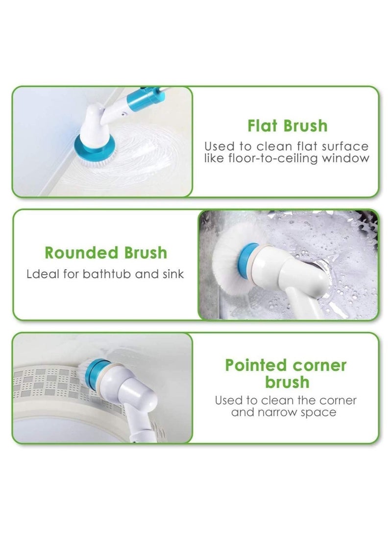 Excefore Electric Spin Scrubber, Adjustable Extension Handle Cordless Cleaning Brush, Power Shower Scrubber with 3 Rotating Brush Heads, Rechargeable Multi-Purpose Scrubber for Bathroom Tub, Floor - Image 2