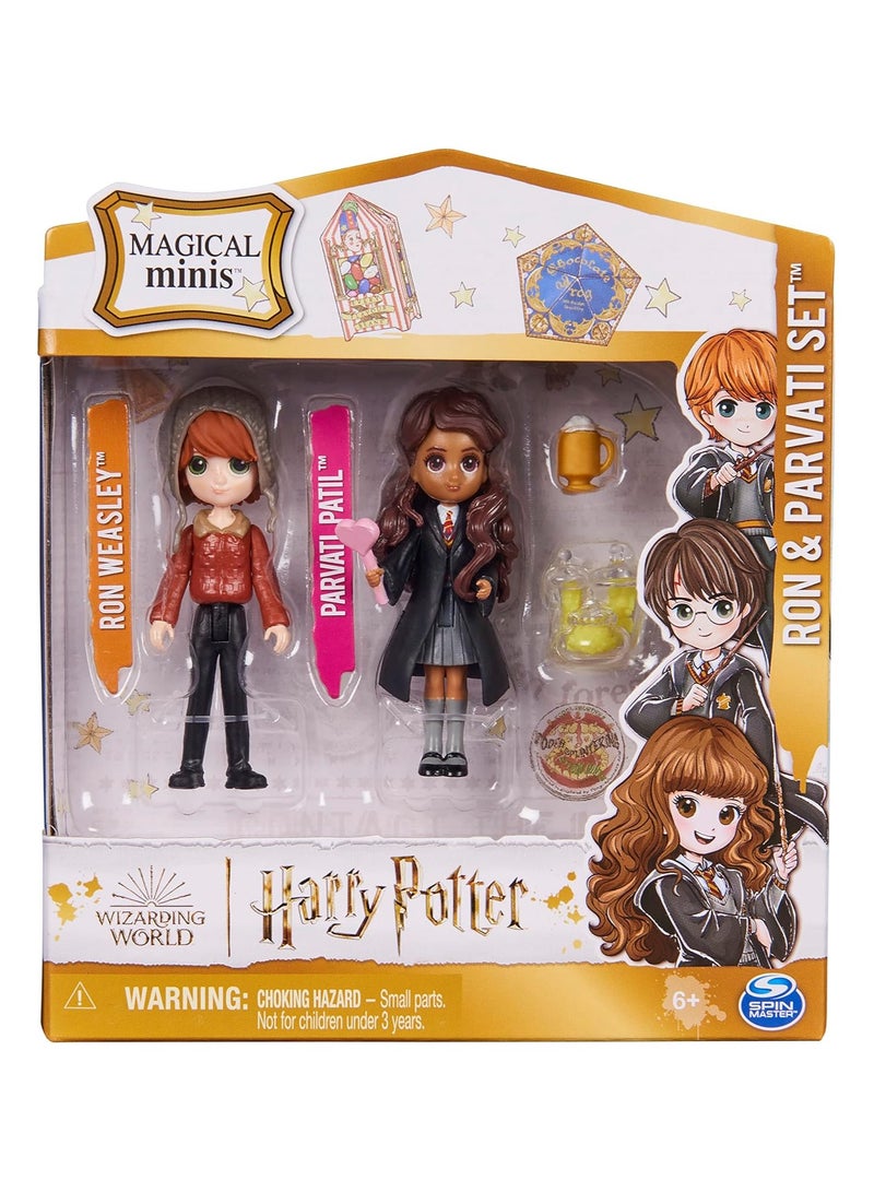Spin Master-Harry Potter, Magical Minis Ron Weasley and Parvati Patil Figure Set with 2 Doll Accessories, Kids Toys for Ages 6 and up - Image 2