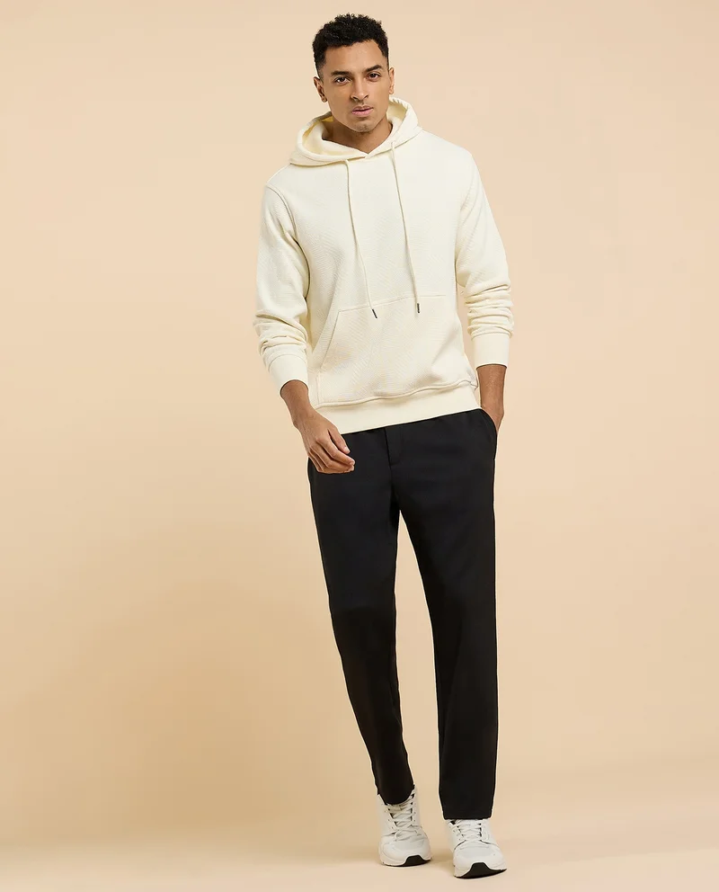 R&b Textured Hoodie with Long Sleeves