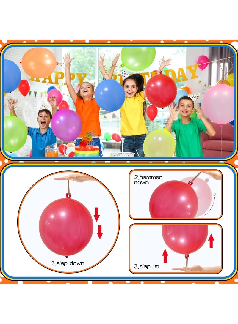 100Pcs Punch Balloons, Punching Balloon Party Favors for kids, Neon Bounce Balloons with Rubber Band for Carnival, Fun, Gift Bag Party Favors0 - Image 4
