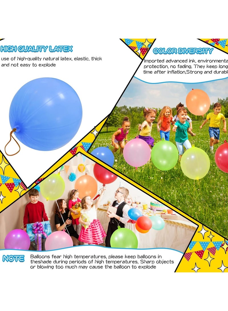 100Pcs Punch Balloons, Punching Balloon Party Favors for kids, Neon Bounce Balloons with Rubber Band for Carnival, Fun, Gift Bag Party Favors0 - Image 5