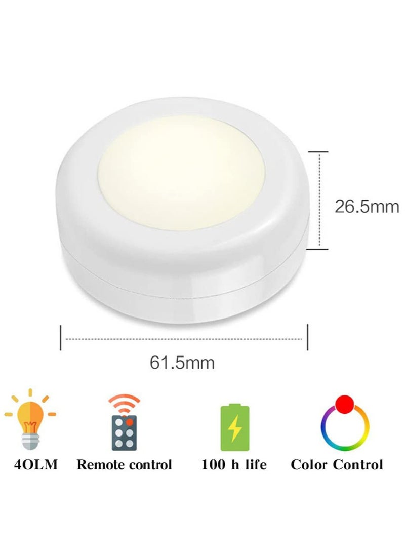 MYONE - Wireless Under Cabinet Lights with Remote 3 Pack – 16 LED Colour Changing Under Cabinet Touch Control, Battery Operated, Kitchen Lights with Adjustable Brightness, Under Counter Push Lights - Image 1