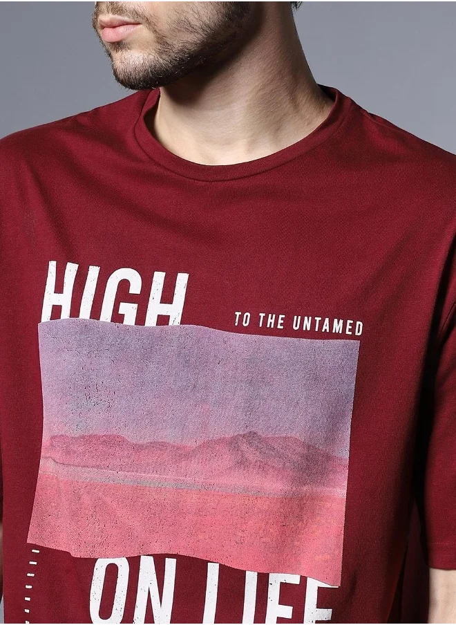 HIGH STAR Men Wine Tshirts