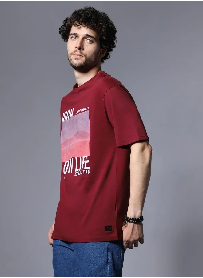 HIGH STAR Men Wine Tshirts