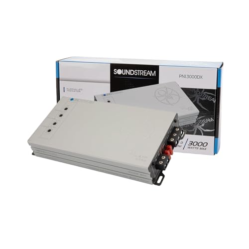 SOUNDSTREAM مضخم الصوت SOUNDSTREAM Picasso Nano PN1.3000DX أحادي القناة من فئة D – مضخم رقمي مدمج بقوة 3000 واط مع تحكم سلكي في الجهير ومدخلات عالية المستوى لمكبرات الصوت والساب ووفرز. - Image 1