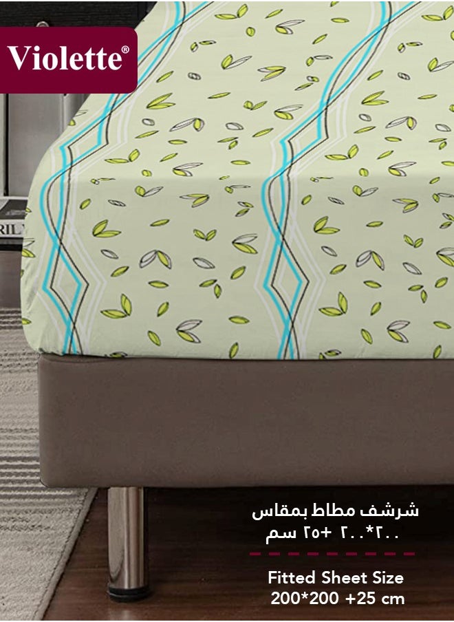 ﭬيولت طقم لحاف بوجهين بحشوة ثابتة من ﭬيولت, بتصميم مشجر فريد و جذاب , مصنوع من مزيج القطن الطبيعي مع البوليستر, فائق النعومة وجيد التهوية, مكون من 4 قطع ,  مقاس كينج ( 240×250 سم) , لون مشجر7331  - Image 4